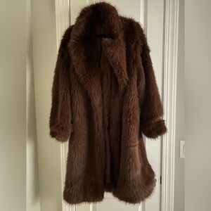 NWT Madden NYC XXL/1X Brown Faux Fur Full length coat snap close w/pocket pretty